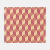 Abstraktes Orange Red Cube Muster Fleecedecke (Vorderseite (Horizontal))