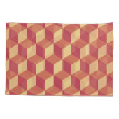 Abstraktes Orange Red Cube Muster Kissenbezug (Rückseite)