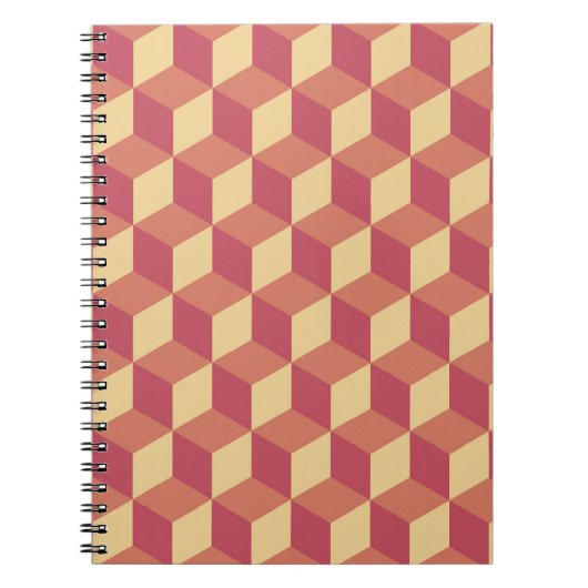 Abstraktes Orange Red Cube Muster Notizblock (Vorderseite)
