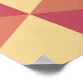 Abstraktes Orange Red Cube Muster Poster (Ecke)