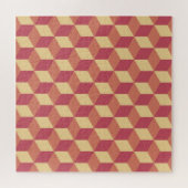 Abstraktes Orange Red Cube Muster Puzzle (Horizontal)