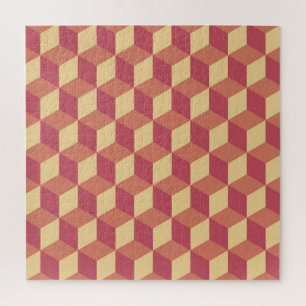 Abstraktes Orange Red Cube Muster Puzzle