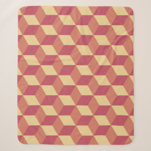 Abstraktes Orange Red Cube Muster Sherpadecke