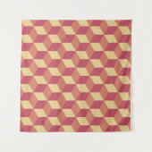 Abstraktes Orange Red Cube Muster Wandteppich (Vorderseite (Horizontal))
