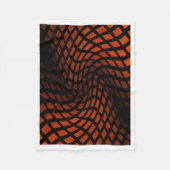 Abstraktes orange-schwarzes geometrisches Muster F Fleecedecke (Vorderseite)