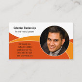 Abstraktes Orange Security Berufliches benutzerdef Visitenkarte (Vorderseite)