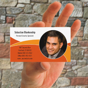 Abstraktes Orange Security Berufliches benutzerdef Visitenkarte