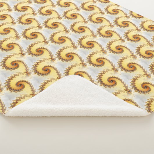 Abstraktes Orange Spiral Fraktal Muster Sherpadecke (3/4)