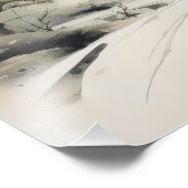 Abstraktes Orange Tree Tinte Gemälde Fotodruck (Ecke)