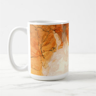 Abstraktes Orange-Türkis-Wasserfarben-Kunst-Mug Kaffeetasse