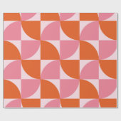 Abstraktes Orange- und Pink-Muster aus der Mitte d Geschenkpapier (Flach)
