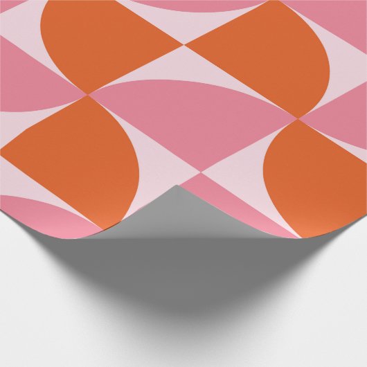 Abstraktes Orange- und Pink-Muster aus der Mitte d Geschenkpapier (Ecke)