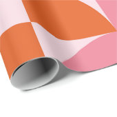 Abstraktes Orange- und Pink-Muster aus der Mitte d Geschenkpapier (Rolleneckpunkt)