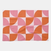 Abstraktes Orange- und Pink-Muster aus der Mitte d Geschirrtuch (Horizontal)