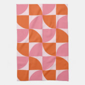 Abstraktes Orange- und Pink-Muster aus der Mitte d Geschirrtuch (Vertikal)