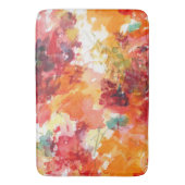 Abstraktes Orange und Weiße Wasserfarben Badematte (Vorderseite Vertikal)