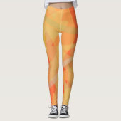 Abstraktes orangefarbenes Muster Leggings (Vorderseite)