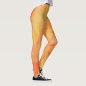 Abstraktes orangefarbenes Muster Leggings (Rechts)