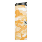 Abstraktes orangefarbenes Tarnmuster Thermosbecher (Nach links gedreht)