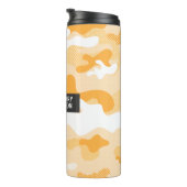Abstraktes orangefarbenes Tarnmuster Thermosbecher (Nach rechts gedreht)