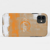 Abstraktes orangefarbenes Weiß Case-Mate iPhone Hülle (Rückseite (Horizontal))