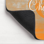 Abstraktes orangefarbenes Weiß Mousepad (Ecke)