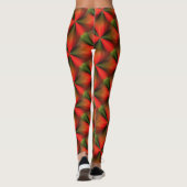 Abstraktes Orangen- und Grünmuster Leggings (Rückseite)