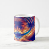 Abstraktes Orangenfeuer Kaffeetasse (VorderseiteRechts)