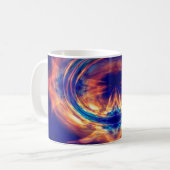 Abstraktes Orangenfeuer Kaffeetasse (Vorderseite Links)