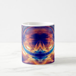 Abstraktes Orangenfeuer Kaffeetasse