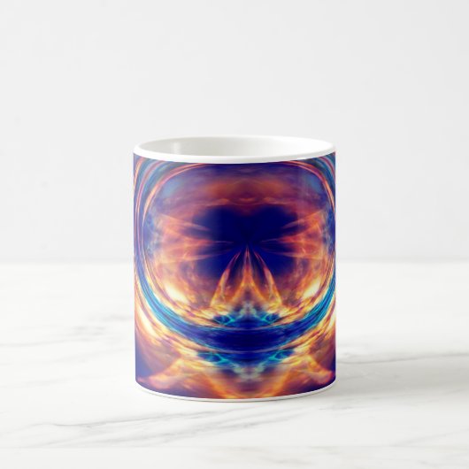 Abstraktes Orangenfeuer Kaffeetasse (Mittel)