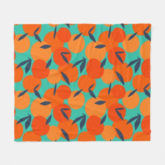 Abstraktes Orangenfruchtmuster Fleecedecke (Vorderseite (Horizontal))