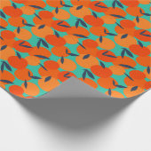 Abstraktes Orangenfruchtmuster Geschenkpapier (Ecke)