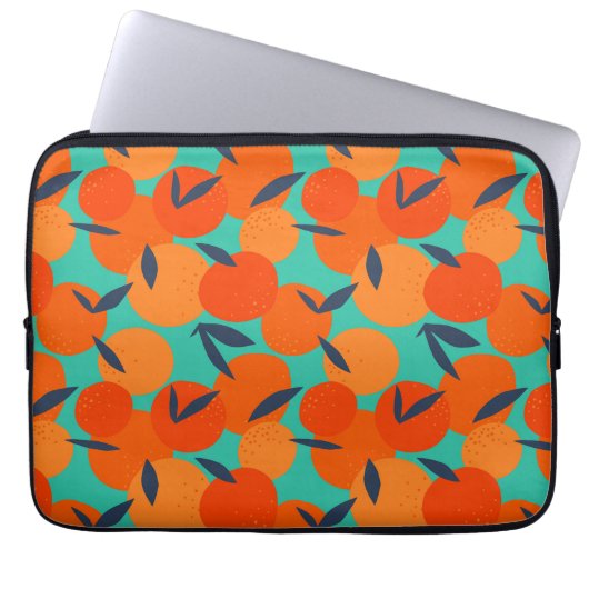 Abstraktes Orangenfruchtmuster Laptopschutzhülle (Vorderseite)