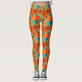 Abstraktes Orangenfruchtmuster Leggings (Vorderseite)