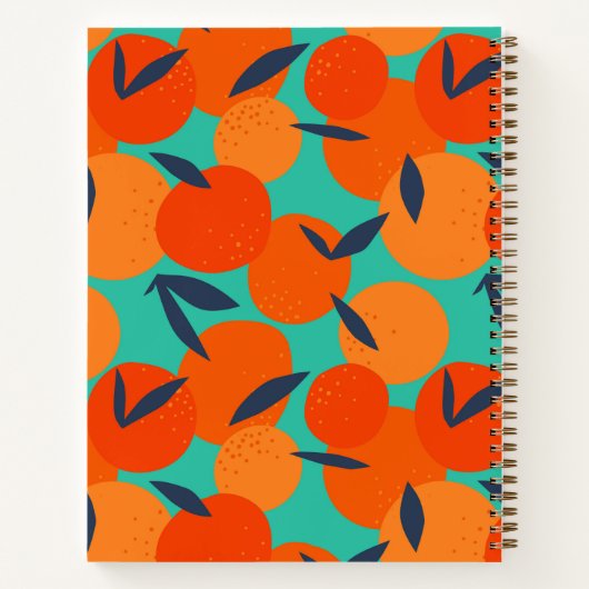Abstraktes Orangenfruchtmuster Notizblock (Rückseite)