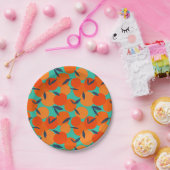 Abstraktes Orangenfruchtmuster Pappteller (Party)