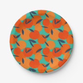 Abstraktes Orangenfruchtmuster Pappteller (Vorderseite)