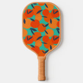 Abstraktes Orangenfruchtmuster Pickleball Schläger (Vorderseite)