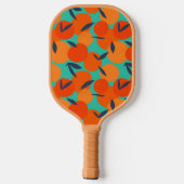 Abstraktes Orangenfruchtmuster Pickleball Schläger (Rückseite)