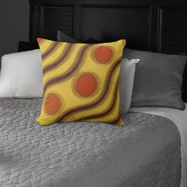 Abstraktes Orangengelb und braunes Kissen