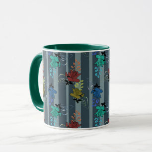 Abstraktes ornamentales dekoratives retro gestreif tasse