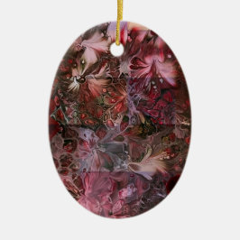 Abstraktes oval Weihnachtsschmuckstück - einfache  Keramik Ornament