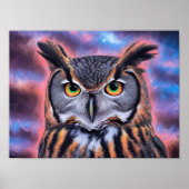 Abstraktes Owl Portrait Poster (Vorne)