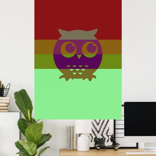 Abstraktes Owl Poster (Heimbüro)