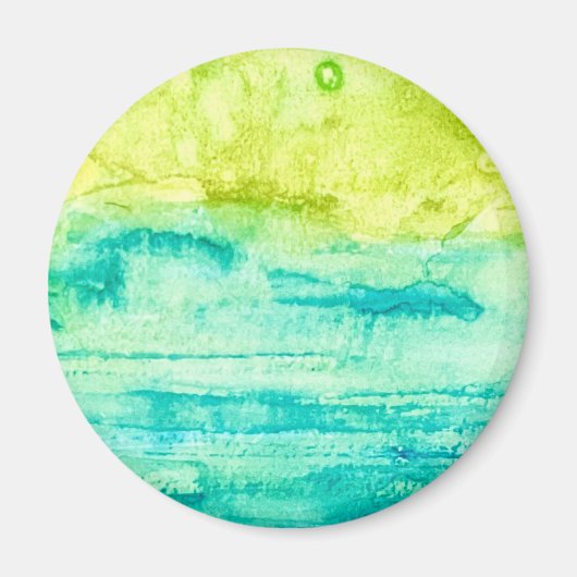 Abstraktes Ozean-Aquarell Magnet (Vorne)