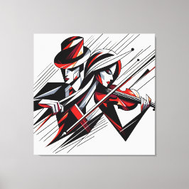 Abstraktes Paar mit Violine Leinwanddruck