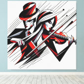 Abstraktes Paar mit Violine Leinwanddruck (Insitu (Holzboden))