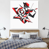 Abstraktes Paar mit Violine Leinwanddruck (Insitu (Schlafzimmer))