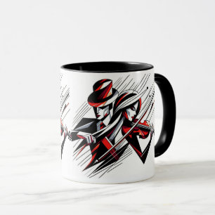 Abstraktes Paar mit Violine Tasse